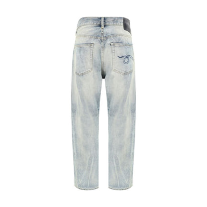 R13 Blue Cotton Straight-Leg Jeans