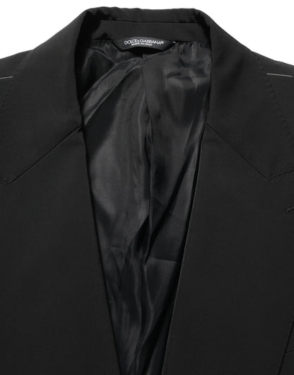 Dolce & Gabbana Black Single Breasted One Button Coat Blazer