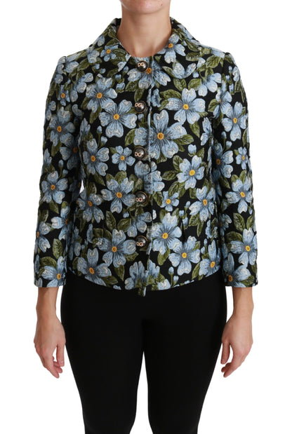 Dolce & Gabbana Multicolor Floral Blazer Coat Polyester Jacket