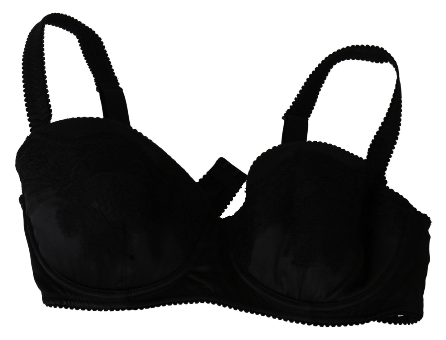 Dolce & Gabbana Elegant Black Lace Silk Bra