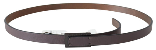 Costume National Brown Leather Tactical Logo Buckle Dark