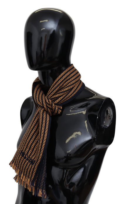Missoni Elegant Wool Patterned Scarf with Fringes
