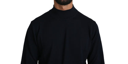 MILA SCHÖN Dark Blue Crewneck Pullover 100% Wool Sweater