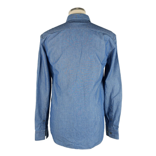 Jeckerson Blue Cotton Men Shirt