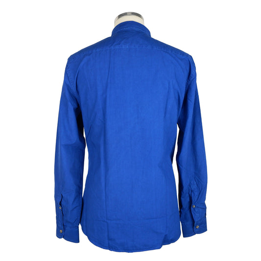 Jeckerson Elegant Blue Cotton Long-Sleeve Men's Shirt