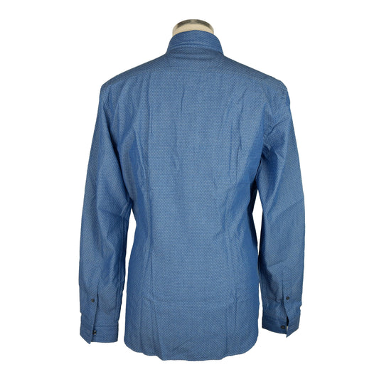 Jeckerson Blue Cotton Men Shirt