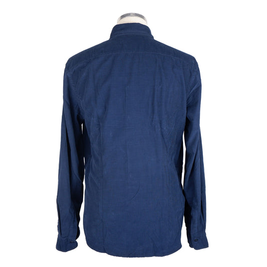 Jeckerson Blue Cotton Men's Shirt