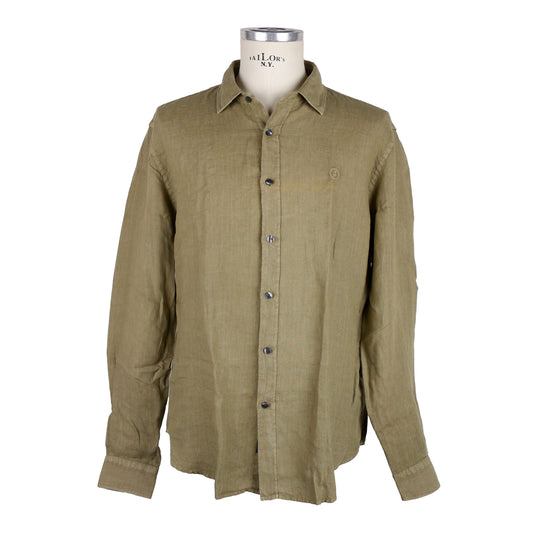 Jeckerson Green Linen Men Shirt