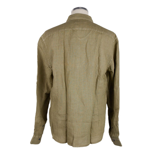 Jeckerson Green Linen Men Shirt