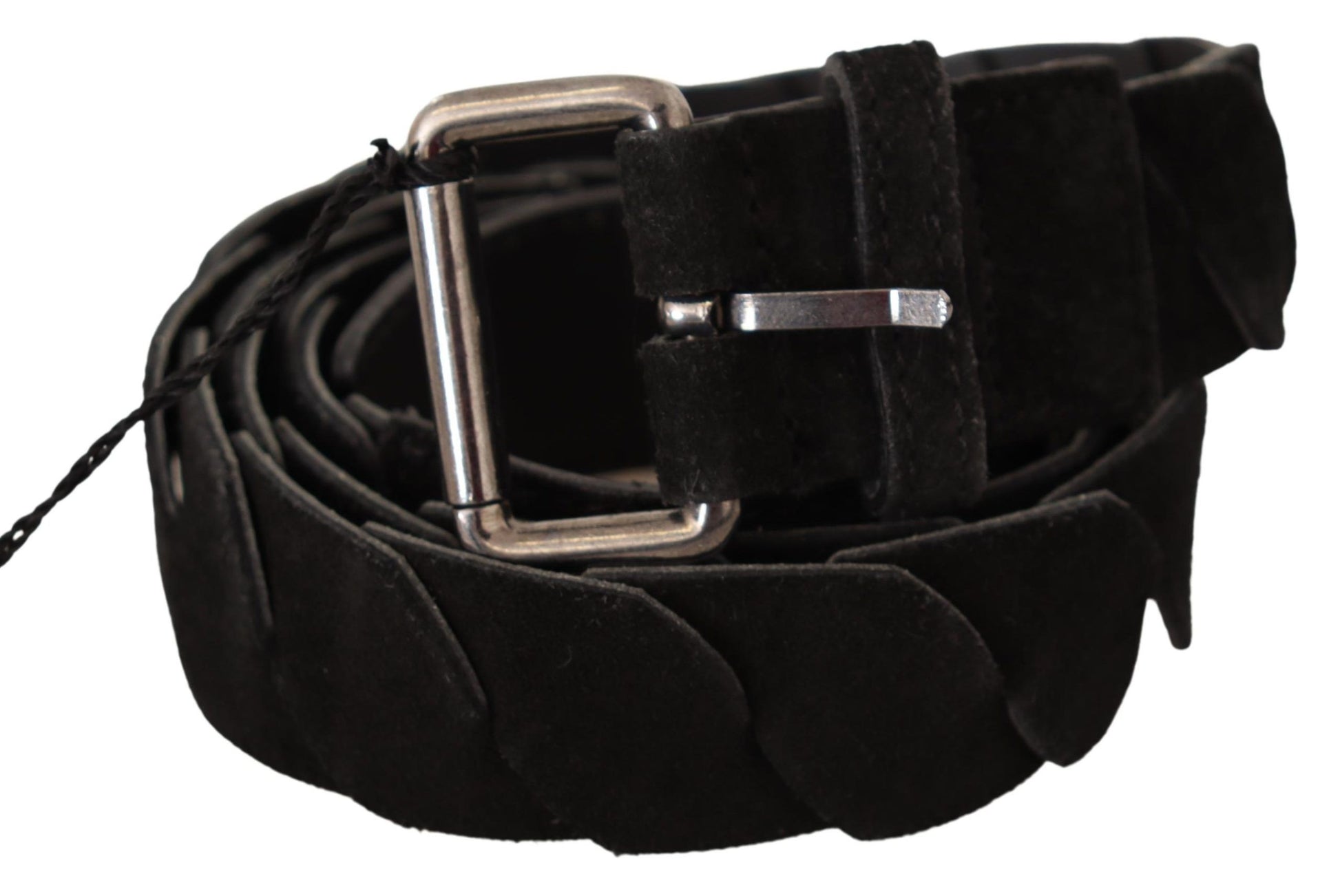 GF Ferre Black WX Silver Tone Buckle Waist Belt