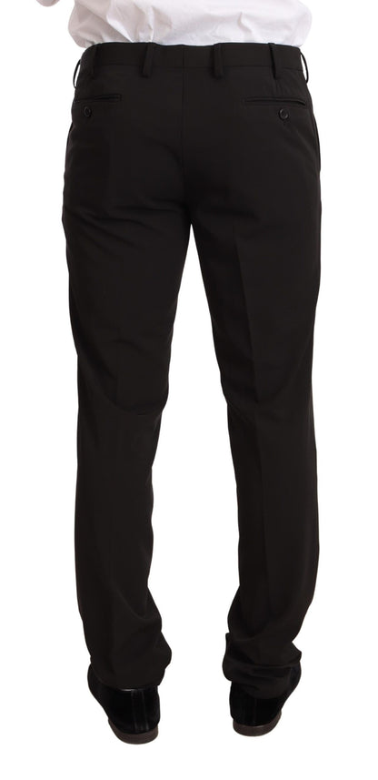 Domenico Tagliente Black Polyester Slim 2 Piece Set TAGLIENTE Suit