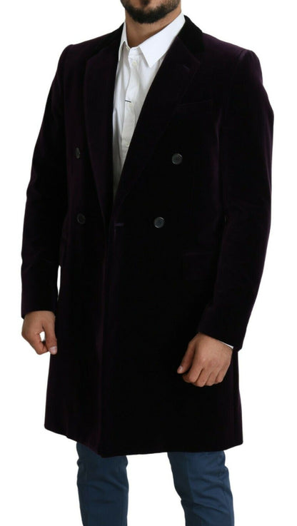 Dolce & Gabbana Elegant Velvet Double-Breasted Coat