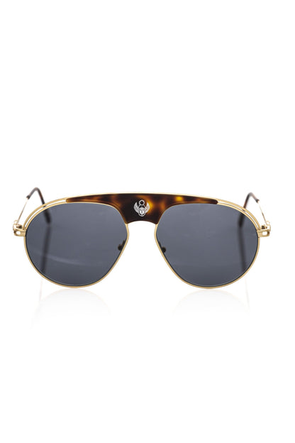 Frankie Morello Brown Metallic Fibre Men Sunglass