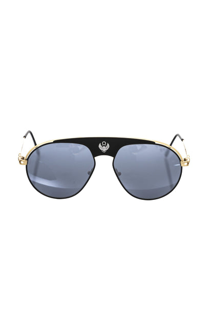 Frankie Morello Black Metallic Men's Sunglass Shield
