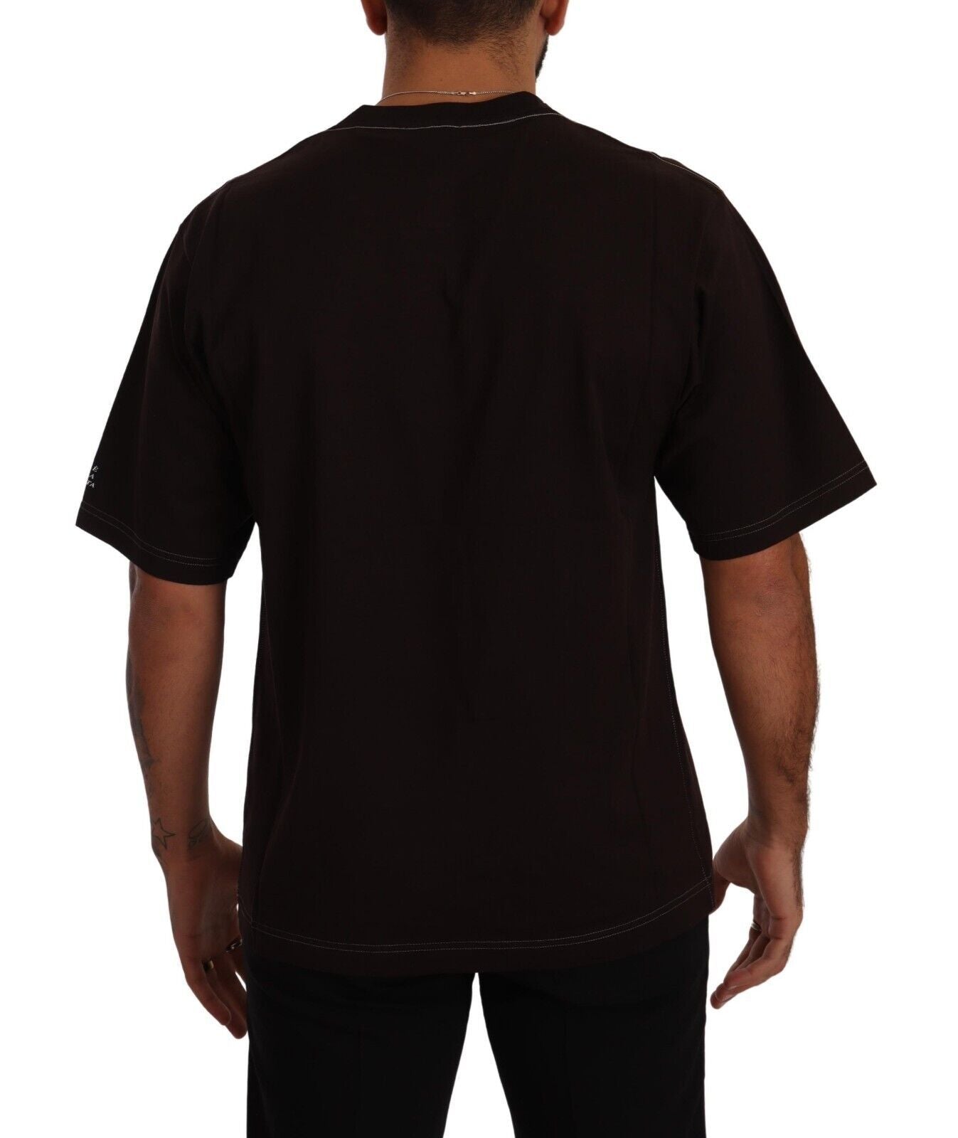 Dolce & Gabbana Bordeaux Cotton L-Amore Print Crewneck T-shirt