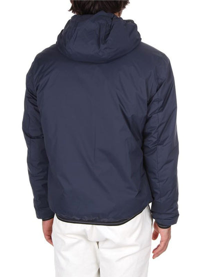 Blauer Sleek Nylon Hooded Jacket with Eco-Fur Detail