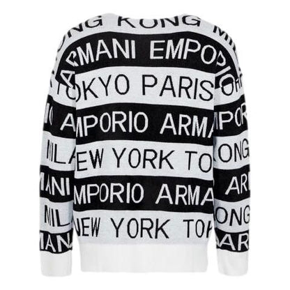 Emporio Armani White Wool Men Sweater