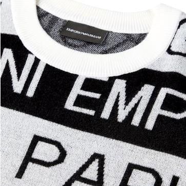 Emporio Armani White Wool Men Sweater