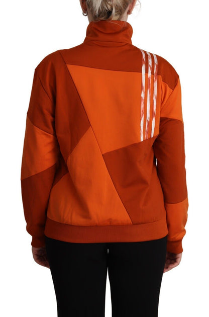 Adidas Chic Orange Bomber Jacket with Zip Closure