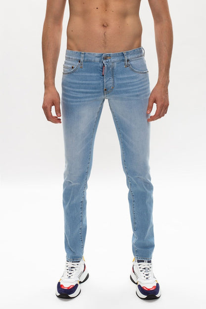 Dsquared² Sleek Light Blue Slim Cotton Stretch Jeans