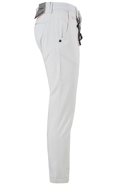 Yes Zee White Cotton Men's Chino Pants