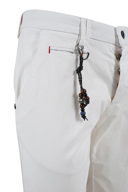 Yes Zee White Cotton Men's Chino Pants