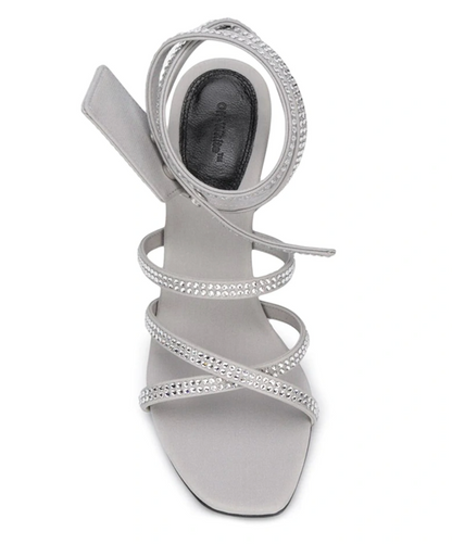 Off-White Gray Calfskin Women Sandal