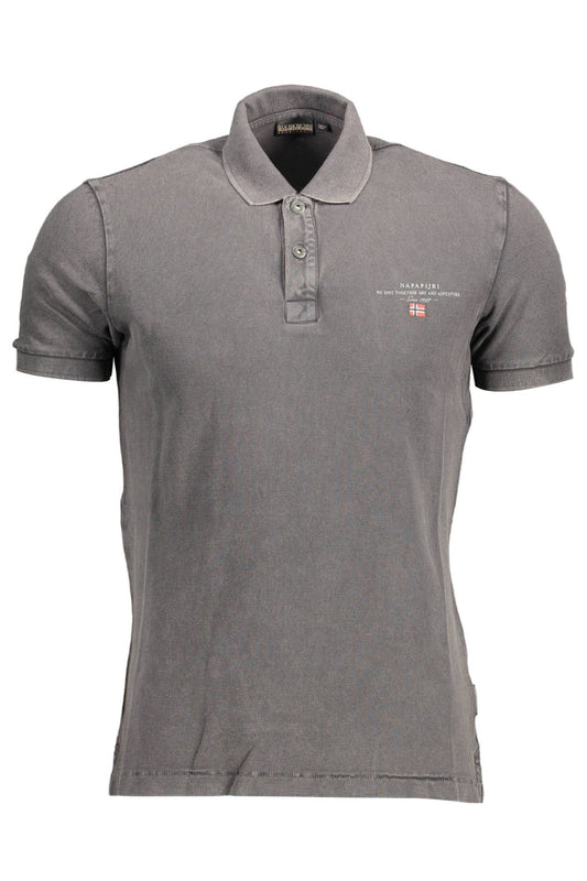 Napapijri "Gray Cotton Men Polo Shirt"