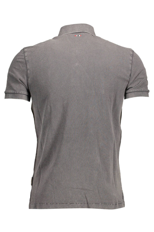 Napapijri "Gray Cotton Men Polo Shirt"