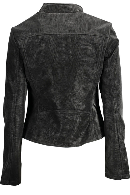 Desigual Black Polyurethane Women Jacket