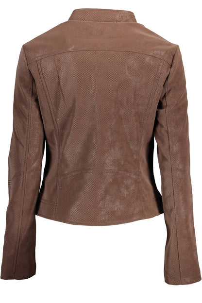 Desigual Brown Polyurethane Women Jacket