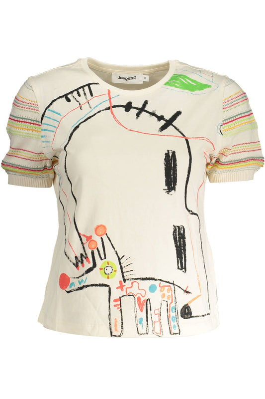 Desigual White Cotton Women T-Shirt