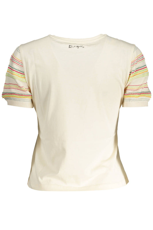 Desigual White Cotton Women T-Shirt