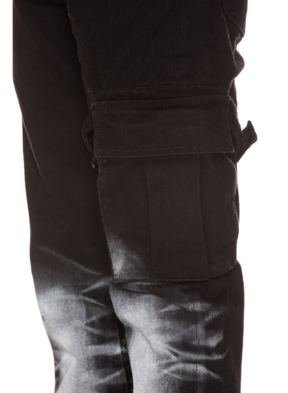 Off-White Elevated Black Cotton Cargo Trousers with Metal Details