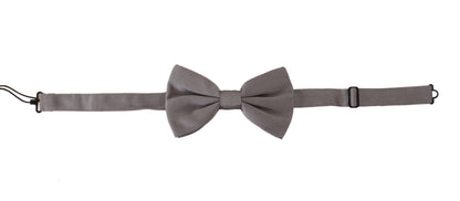 Dolce & Gabbana Gray 100% Silk Adjustable Neck Papillon Tie