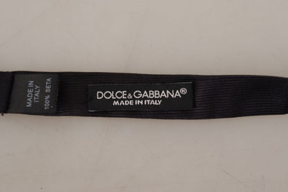 Dolce & Gabbana Black 100% Silk Adjustable Neck Papillon Tie