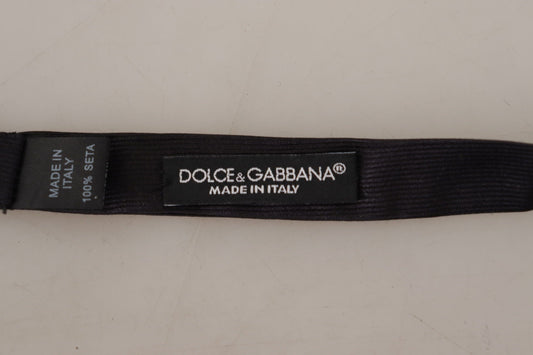 Dolce & Gabbana Black 100% Silk Adjustable Neck Papillon Tie
