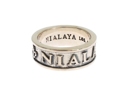 Nialaya Elegant Sterling Silver Men's Statement Ring