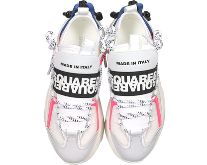 Dsquared² Chic White Lace-Up Leather Sneakers