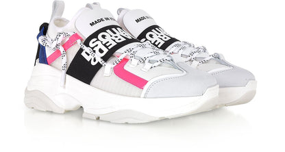 Dsquared² Chic White Lace-Up Leather Sneakers