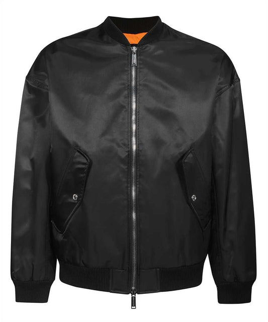 Dsquared² Sleek Nylon Zip-Up Jacket with Orange Lining