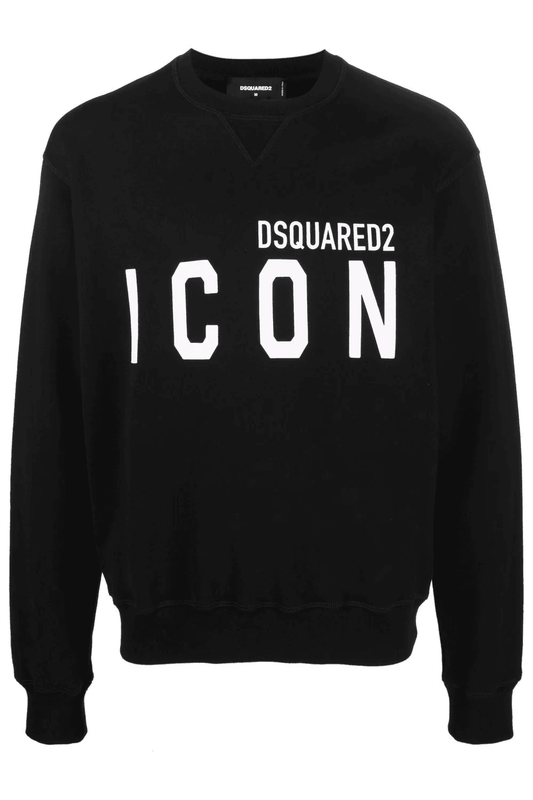 Dsquared² Elegant Black Cotton Sweater with Contrast Design