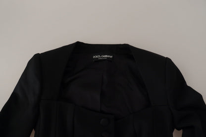 Dolce & Gabbana Black Slim Fit Long Sleeves Snap Jacket
