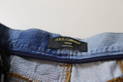 Dolce & Gabbana Multicolor Patchwork High Waist Denim Jeans