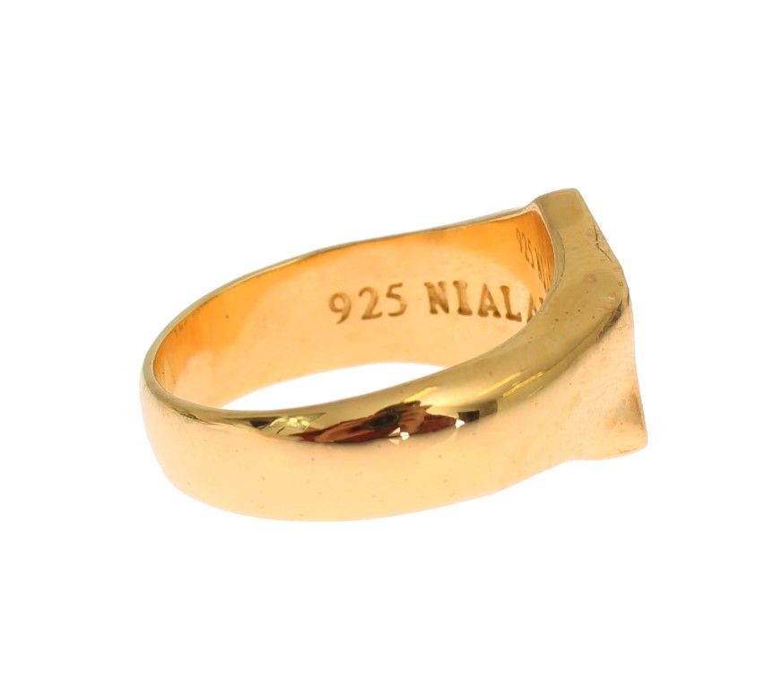 Nialaya Gold Plated 925 Sterling Silver Men's Ring