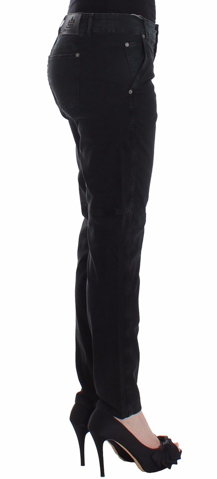 Ermanno Scervino Sleek Black Slim Leg Designer Jeans