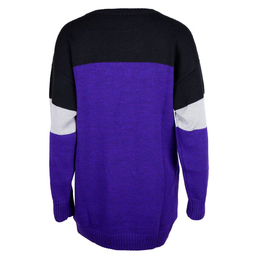 Gaelle Elegant Purple Knit Dress with Chest Logo