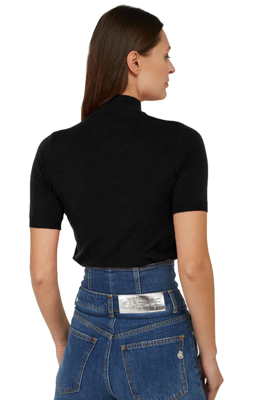 Gaelle Elegant Turtleneck Sweater with Embroidered Logo