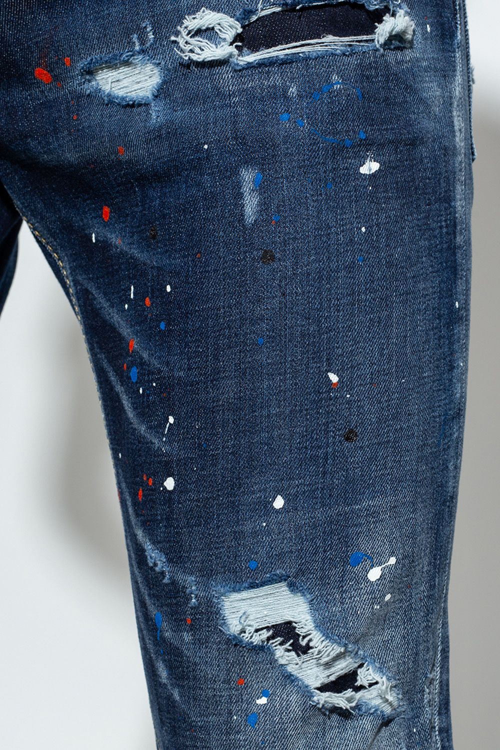 Dsquared² Navy Cool Guy Tapered Splatter Jeans