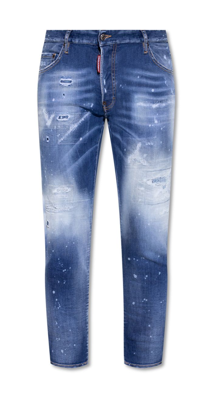 Dsquared² Chic Distressed Skater Denim Splatter